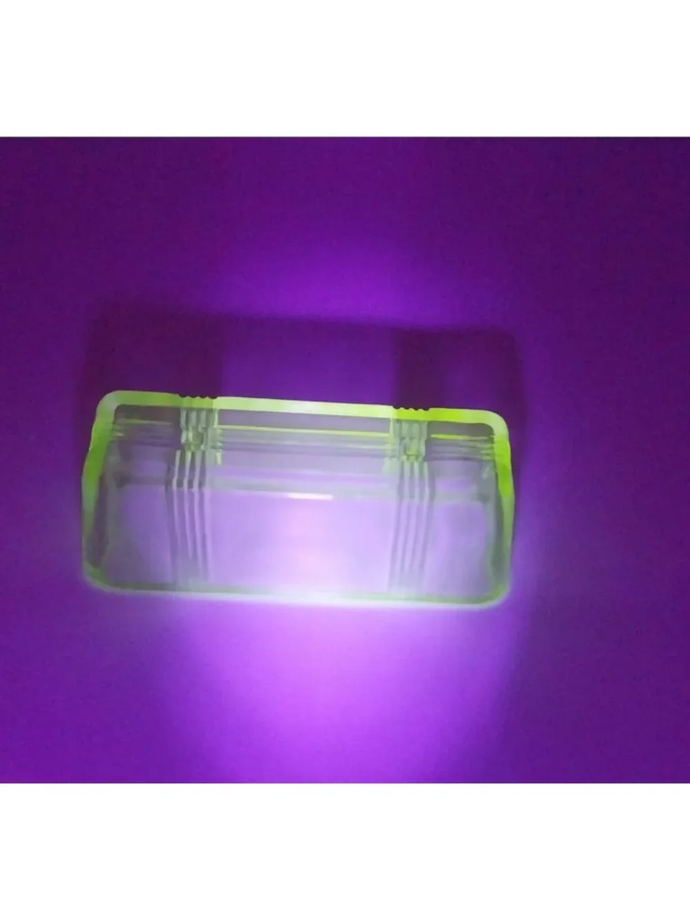 Hazel Atlas Vintage Uranium Glass Butter Dish Lid Only Crisscross Pattern